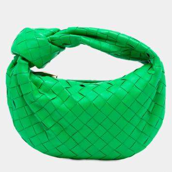Pre Owned Bottega Veneta Green Mini Nappa Intrecciato Jodie
