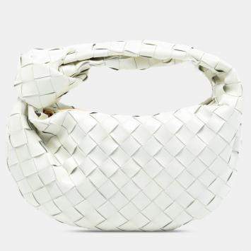 Pre Owned Bottega Veneta White Mini Nappa Intrecciato Jodie