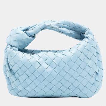 Pre Owned Bottega Veneta Blue Mini Nappa Intrecciato Jodie