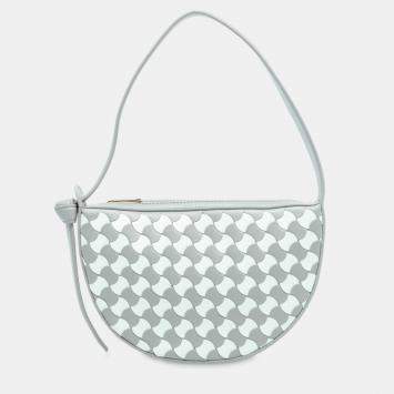 Pre Owned حقيبة هوبو بوتيغا فينيتا صن رايز نسيج جلد أزرق حجم صغير