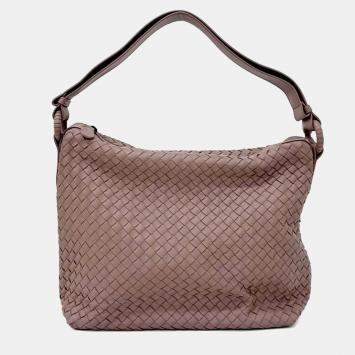 Pre Owned Bottega Veneta Pink Leather mesh shoulder bag