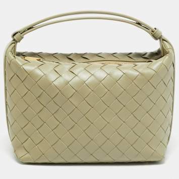 مملوكة مسبقًا Bottega Veneta Wallace Olive Green Intrecciato Leather Bag