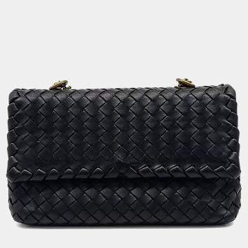 Pre Owned Bottega Veneta Leather mesh chain shoulder bag