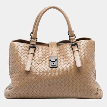 Pre Owned Bottega Veneta Brown Medium Nappa Intrecciato Roma Tote