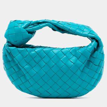 Pre Owned Bottega Veneta Blue Mini Nappa Intrecciato Jodie