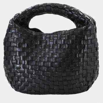 مملوكة مسبقًا Bottega Veneta Intrecciato Hobo Handbag In Black Leather