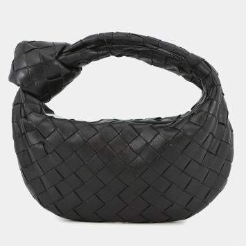 Pre Owned حقيبة بوتيغا فينيتا جودي جلد أسود صغيرة الحجم