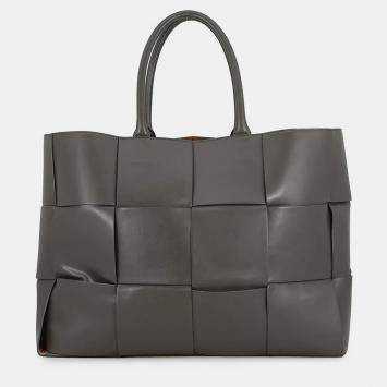 Pre Owned حقيبة يد بوتيغا فينيتا ذا آركوتوت ماكسي جلد انتريشياتو رمادي حجم كبير