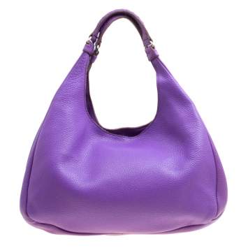 Pre Owned Bottega Veneta Purple Leather Hobo