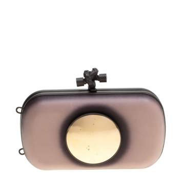 Pre Owned Bottega Veneta Black/Light Beige Leather Sphere Palazzo Knot Clutch