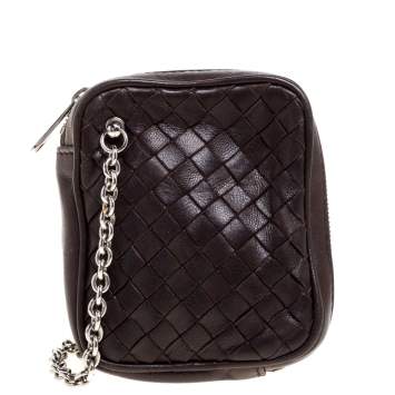 Pre Owned Bottega Veneta Brown Intrecciato Leather Coin Purse