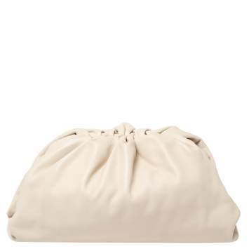Pre Owned Bottega Veneta Ivory Leather The Pouch Clutch