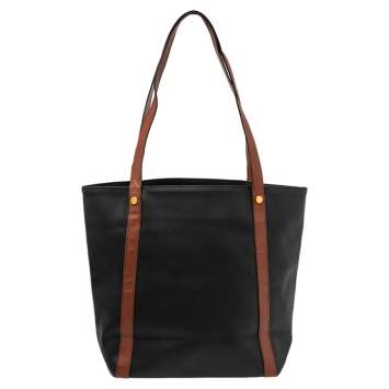 Pre Owned Bottega Veneta Black/Brown Textured Leather Vintage Tote