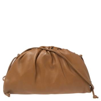 Pre Owned Bottega Veneta Tan Leather Mini Pouch Bag