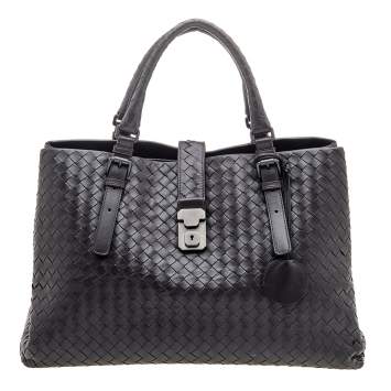 Pre Owned Bottega Veneta Dark Brown Intrecciato Leather Medium Roma Tote