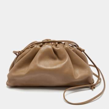 Pre Owned Bottega Veneta Brown Leather Small The Pouch Clutch