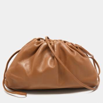 Pre Owned Bottega Veneta Brown Leather Mini The Pouch Bag