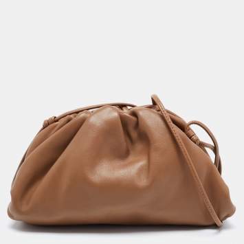 Pre Owned Bottega Veneta Brown Leather Mini The Pouch Clutch Bag