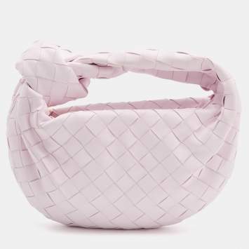 Pre Owned Bottega Veneta Blush Pink Intrecciato Leather Mini Jodie Hobo