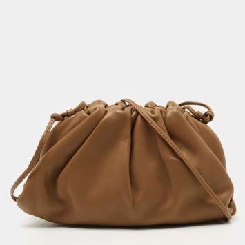 Pre Owned Bottega Veneta Brown Leather Mini Pouch