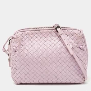 Pre Owned Bottega Veneta Lilac Intrecciato Leather Nodini Crossbody Bag