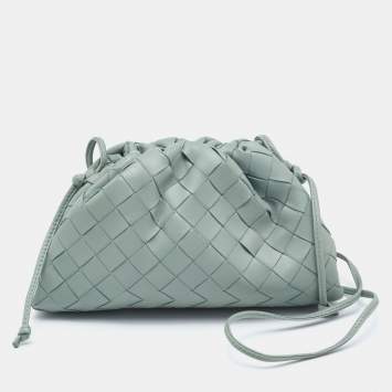 Pre Owned Bottega Veneta Mint Green Leather Mini The Pouch Bag