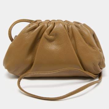 Pre Owned Bottega Veneta Olive Green Leather The Pouch Coin Purse