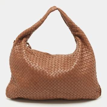 Pre Owned Bottega Veneta Brown Intrecciato Leather Veneta Hobo