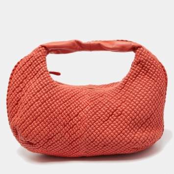 Pre Owned Bottega Veneta Orange Ponza Leather Belly Veneta Hobo