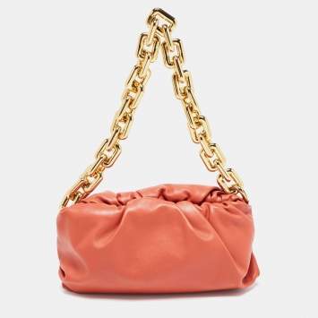 Pre Owned Bottega Veneta Brown Leather The Chain Pouch Bag