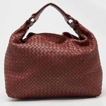 Pre Owned Bottega Veneta Brown Intrecciato Leather New Ball Hobo