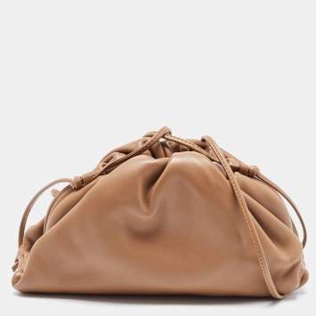 Pre Owned Bottega Veneta Brown Leather Mini The Pouch Bag