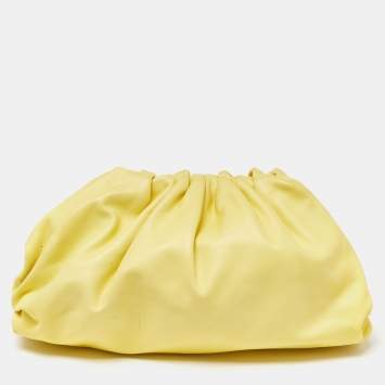 Pre Owned Bottega Veneta Yellow Leather The Pouch Clutch