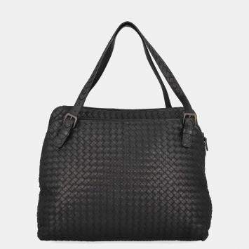 Pre Owned Bottega Veneta  Women's Leather Handbag - Black - One Size