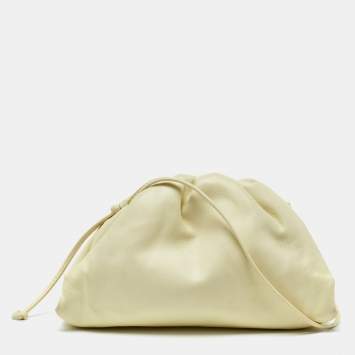 Pre Owned Bottega Veneta Light Yellow Leather Mini The Pouch Bag