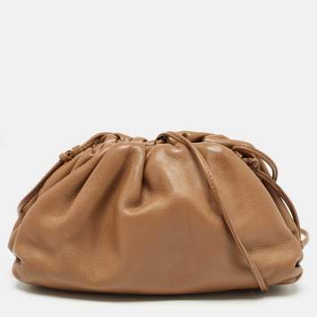 Pre Owned Bottega Veneta Brown Leather Mini The Pouch Bag