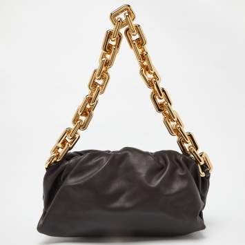 Pre Owned Bottega Veneta Brown Leather The Chain Pouch Bag