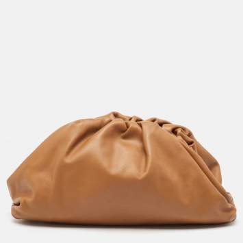 Pre Owned Bottega Veneta Brown Leather Classic The Pouch Clutch