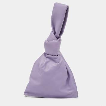 Pre Owned Bottega Veneta Purple Leather BV Twist Clutch Bag