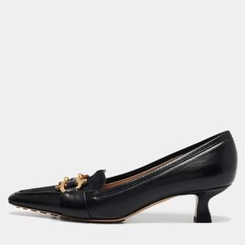 Pre Owned Bottega Veneta Black Calf Hair and Leather BV Madame Pumps Size 38.5