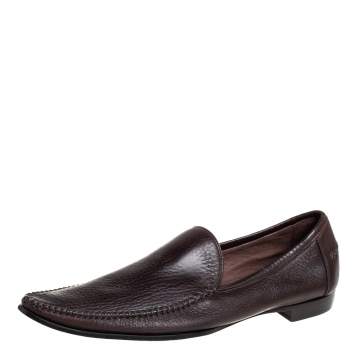 Pre Owned Bottega Veneta Brown Leather Pointed Toe Loafers Size 41