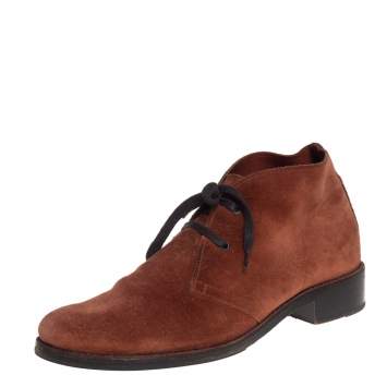 Pre Owned Bottega Veneta Brown Suede Desert Boots Size 39