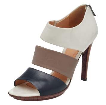 Pre Owned Bottega Veneta Multicolor Leather Strappy Sandals Size 40