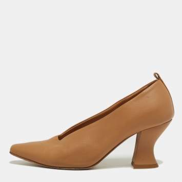 Pre Owned Bottega Veneta Brown Leather Pointed Toe Pumps Size 36   