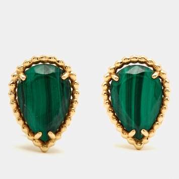 Boucheron Serpent Boheme Malachite 18k Yellow Gold S Motif Earrings