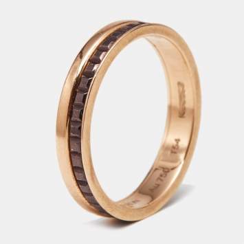 Boucheron Quatre Classique Brown PVD 18k Rose Gold Wedding Band Ring Size 54