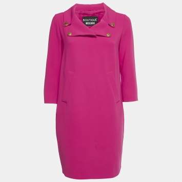 Pre Owned Boutique Moschino Pink Crepe Mini Dress S