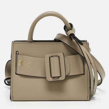 Pre Owned Boyy Khaki Green Leather Micro Bobby Charm Bag