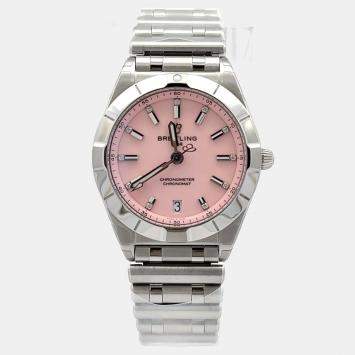 Pre Owned Breitling Chronomat 32 A77310101K1A1 Quartz Pink Stainless Steel Women’s Wristwatch 32 mm