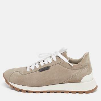 مملوكة مسبقًا حذاء رياضي برباط برونيللو كوتشينيللي سويدي رمادي مونيلي مقاس 38